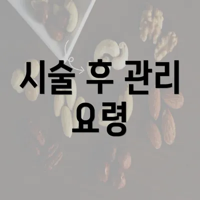 시술 후 관리 요령