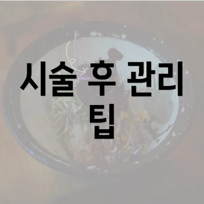 시술 후 관리 팁