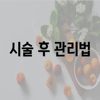 시술 후 관리법