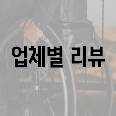 업체별 리뷰