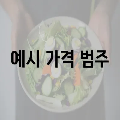 예시 가격 범주