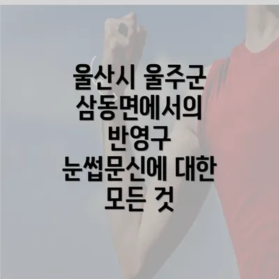 울산시 울주군 삼동면에서의 반영구 눈썹문신에 대한 모든 것