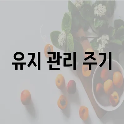 유지 관리 주기