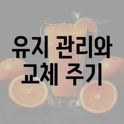 유지 관리와 교체 주기