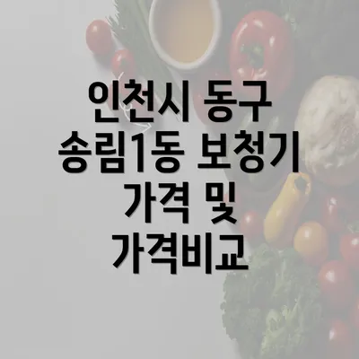 인천시 동구 송림1동 보청기 가격 및 가격비교