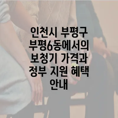 인천시 부평구 부평6동에서의 보청기 가격과 정부 지원 혜택 안내