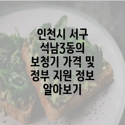 인천시 서구 석남3동의 보청기 가격 및 정부 지원 정보 알아보기