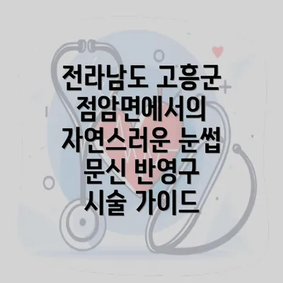 전라남도 고흥군 점암면에서의 자연스러운 눈썹 문신 반영구 시술 가이드