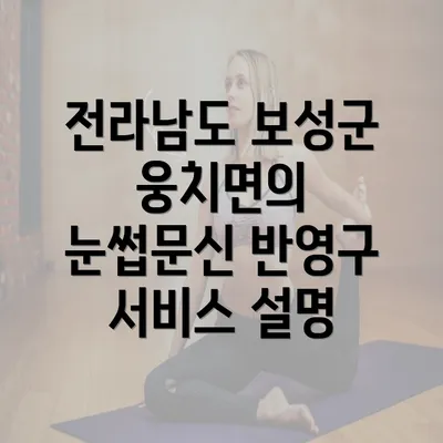 전라남도 보성군 웅치면의 눈썹문신 반영구 서비스 설명