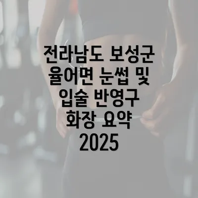 전라남도 보성군 율어면 눈썹 및 입술 반영구 화장 요약 2025