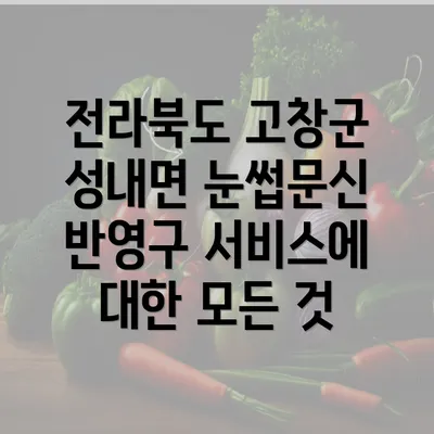 전라북도 고창군 성내면 눈썹문신 반영구 서비스에 대한 모든 것