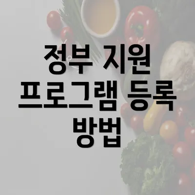 정부 지원 프로그램 등록 방법