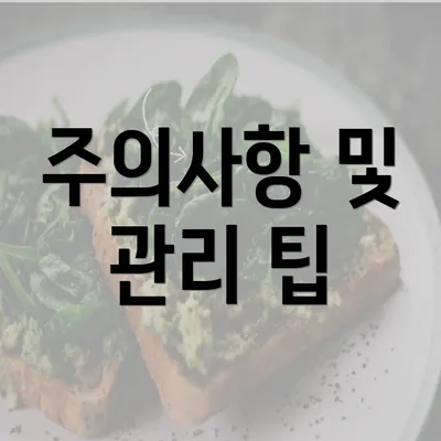 주의사항 및 관리 팁