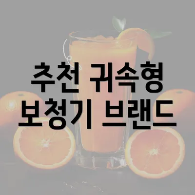 추천 귀속형 보청기 브랜드