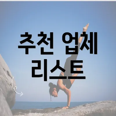 추천 업체 리스트