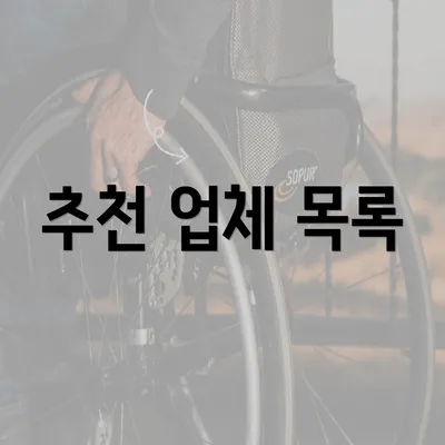 추천 업체 목록