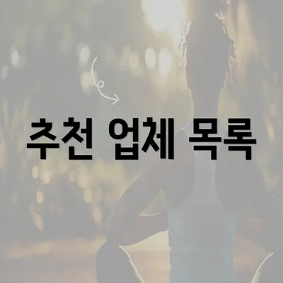 추천 업체 목록