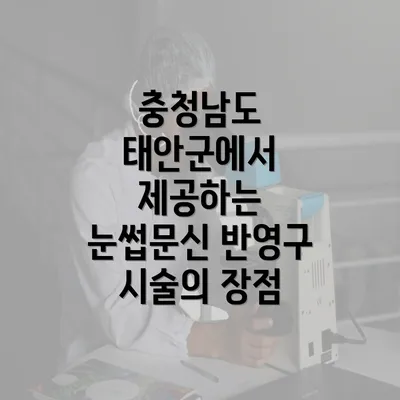 충청남도 태안군에서 제공하는 눈썹문신 반영구 시술의 장점