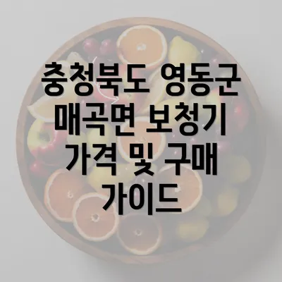 충청북도 영동군 매곡면 보청기 가격 및 구매 가이드