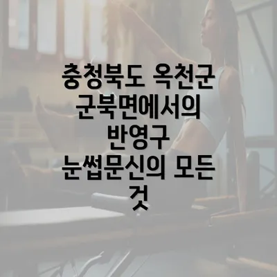 충청북도 옥천군 군북면에서의 반영구 눈썹문신의 모든 것