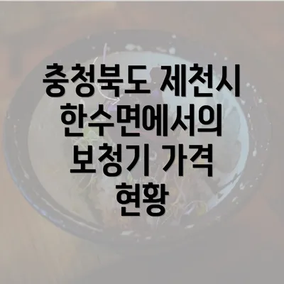 충청북도 제천시 한수면에서의 보청기 가격 현황