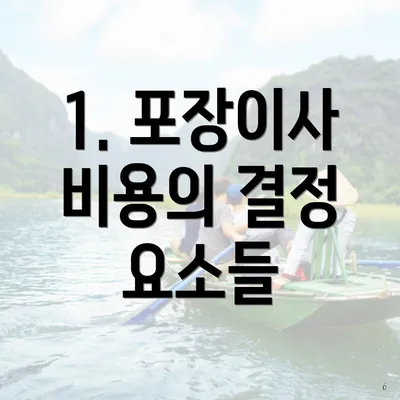 1. 포장이사 비용의 결정 요소들