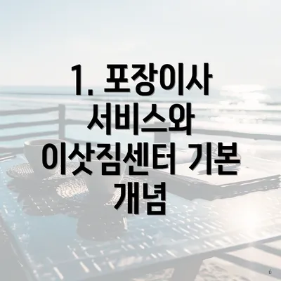 1. 포장이사 서비스와 이삿짐센터 기본 개념