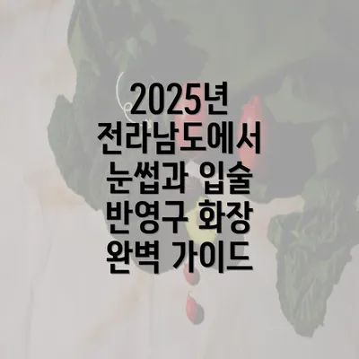 2025년 전라남도에서 눈썹과 입술 반영구 화장 완벽 가이드