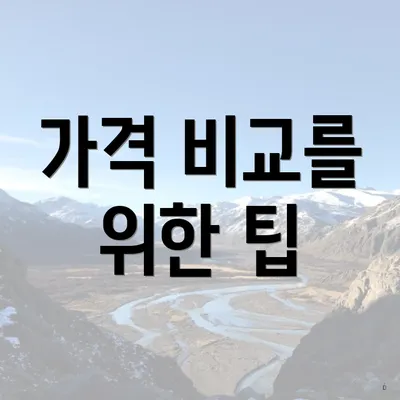 가격 비교를 위한 팁