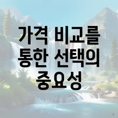 가격 비교를 통한 선택의 중요성