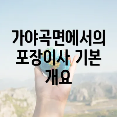 가야곡면에서의 포장이사 기본 개요