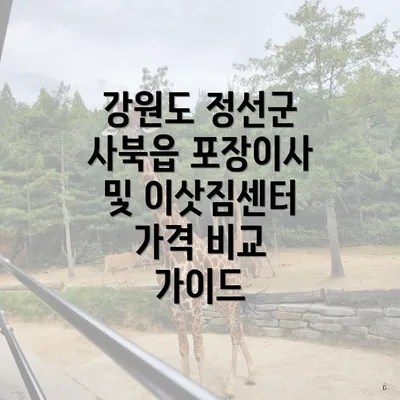 강원도 정선군 사북읍 포장이사 서비스의 현황과 비용 효과