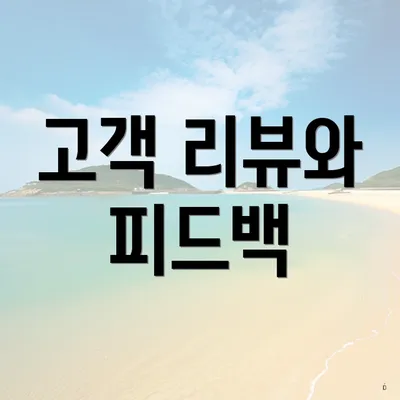 고객 리뷰와 피드백