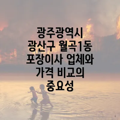 광주광역시 광산구 월곡1동 포장이사 업체와 가격 비교의 중요성