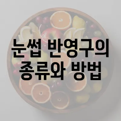 눈썹 반영구의 종류와 방법