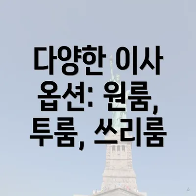 다양한 이사 옵션: 원룸, 투룸, 쓰리룸