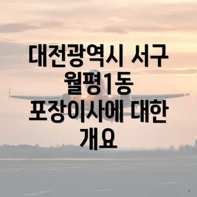 대전광역시 서구 월평1동 포장이사에 대한 개요