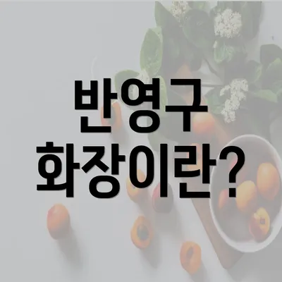 반영구 화장이란?