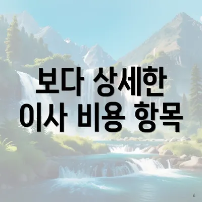 보다 상세한 이사 비용 항목