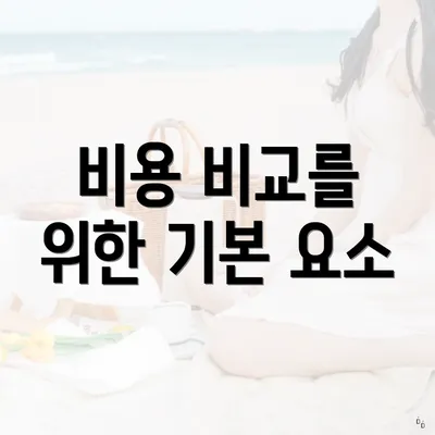 비용 비교를 위한 기본 요소