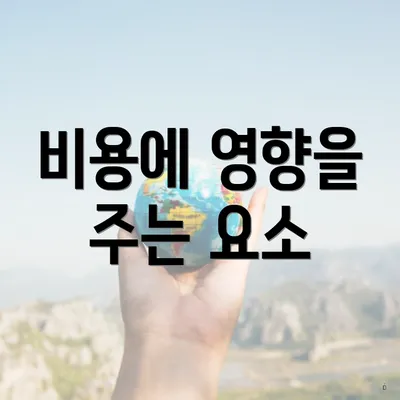 비용에 영향을 주는 요소