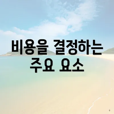 비용을 결정하는 주요 요소