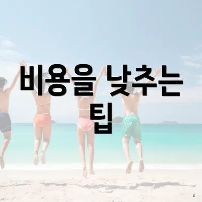 비용을 낮추는 팁