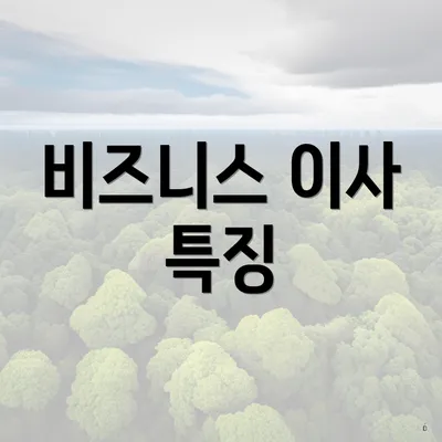 비즈니스 이사 특징