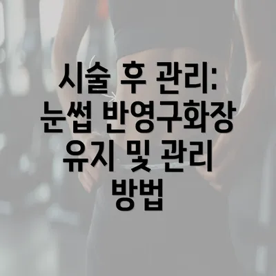 시술 후 관리: 눈썹 반영구화장 유지 및 관리 방법