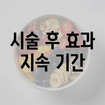 시술 후 효과 지속 기간