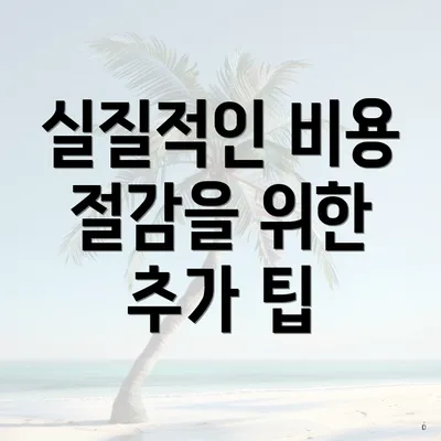 실질적인 비용 절감을 위한 추가 팁