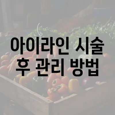 아이라인 시술 후 관리 방법