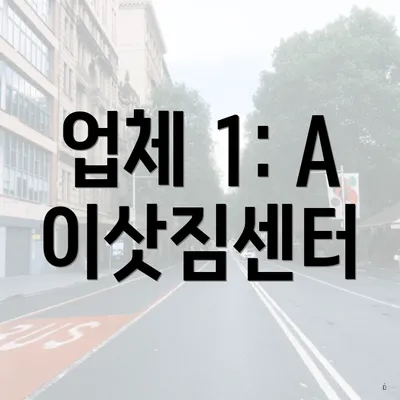 업체 1: A 이삿짐센터