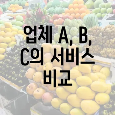 업체 A, B, C의 서비스 비교